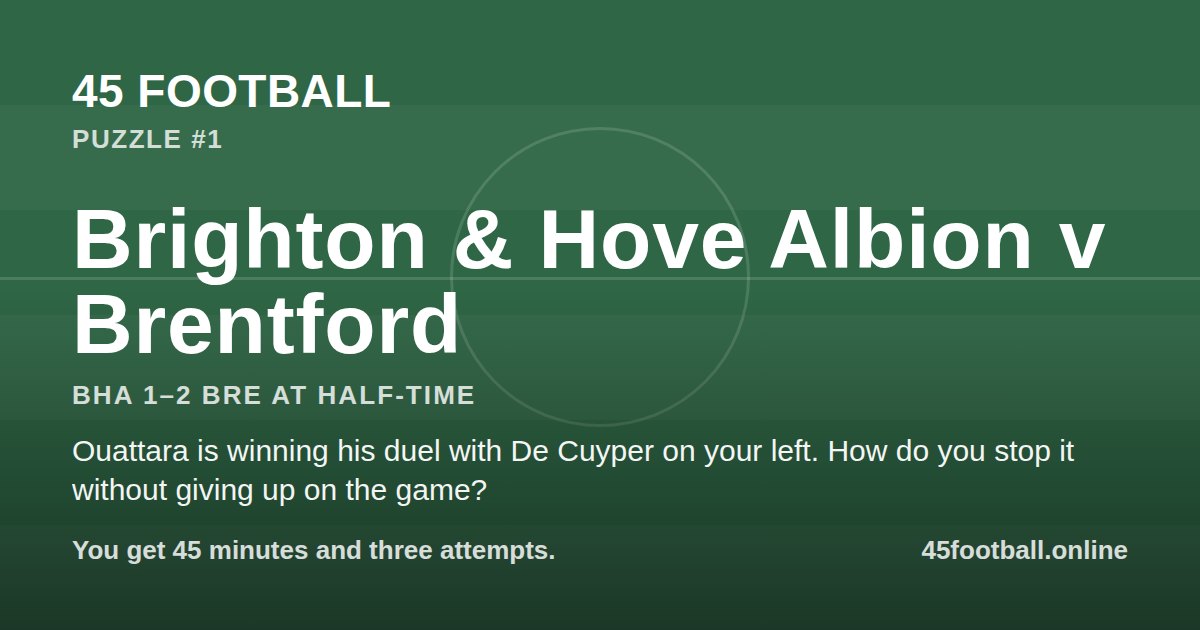 Brighton & Hove Albion v Brentford, BHA 1–2 BRE at half-time