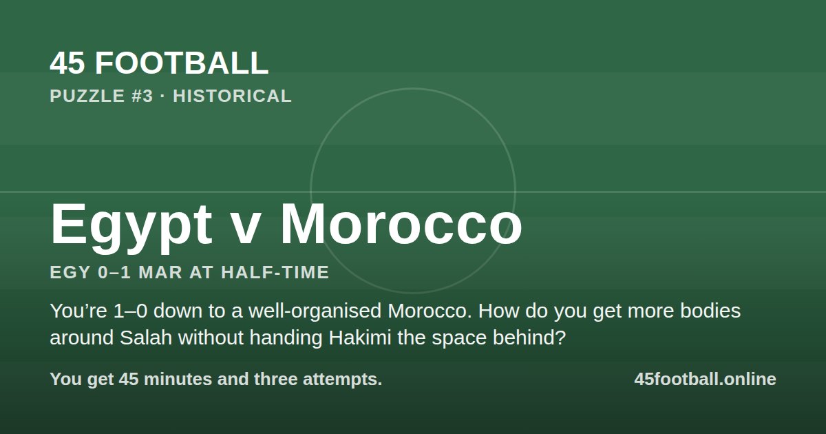Egypt v Morocco, EGY 0–1 MAR at half-time