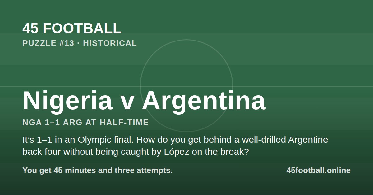 Nigeria v Argentina, NGA 1–1 ARG at half-time