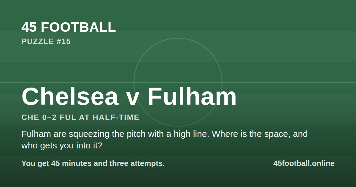 Chelsea v Fulham, CHE 0–2 FUL at half-time