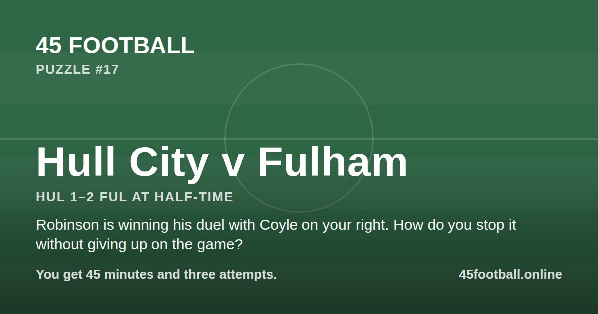 Hull City v Fulham, HUL 1–2 FUL at half-time