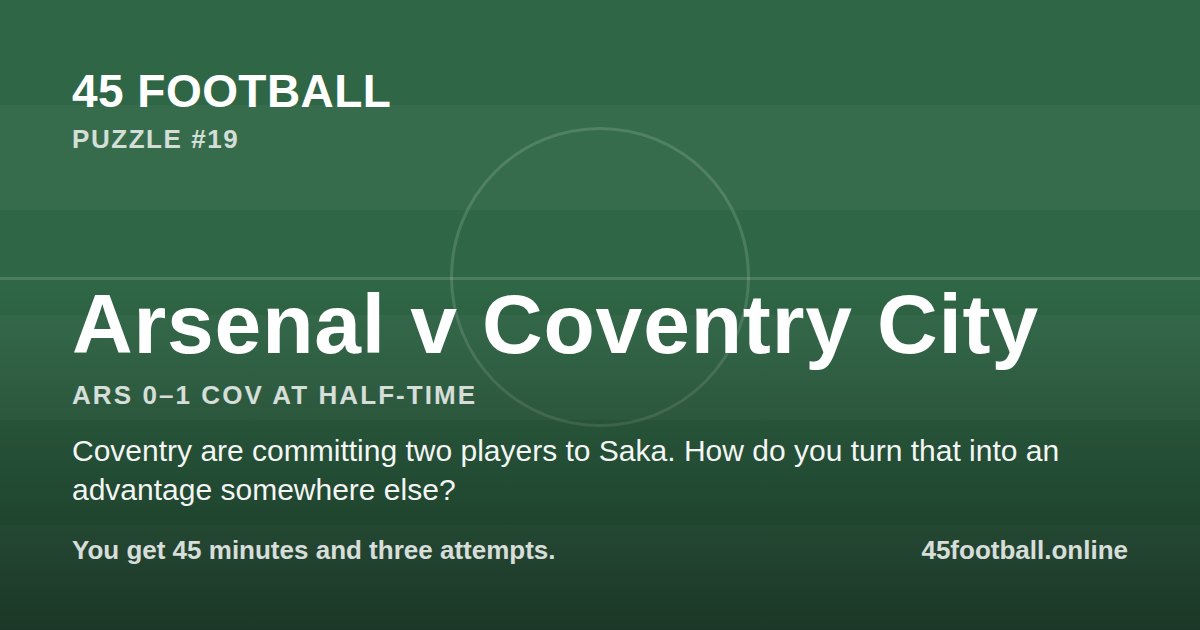 Arsenal v Coventry City, ARS 0–1 COV at half-time