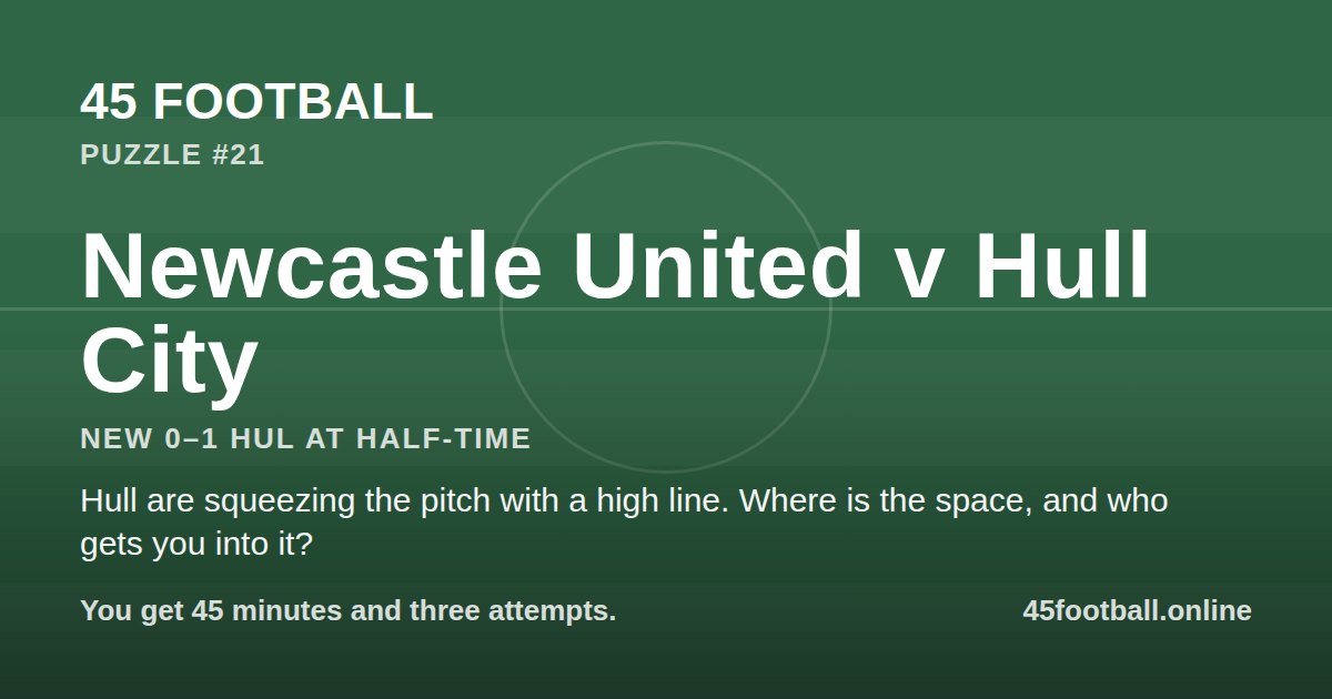 Newcastle United v Hull City, NEW 0–1 HUL at half-time