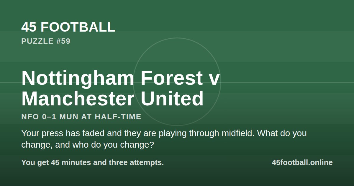 Nottingham Forest v Manchester United, NFO 0–1 MUN at half-time