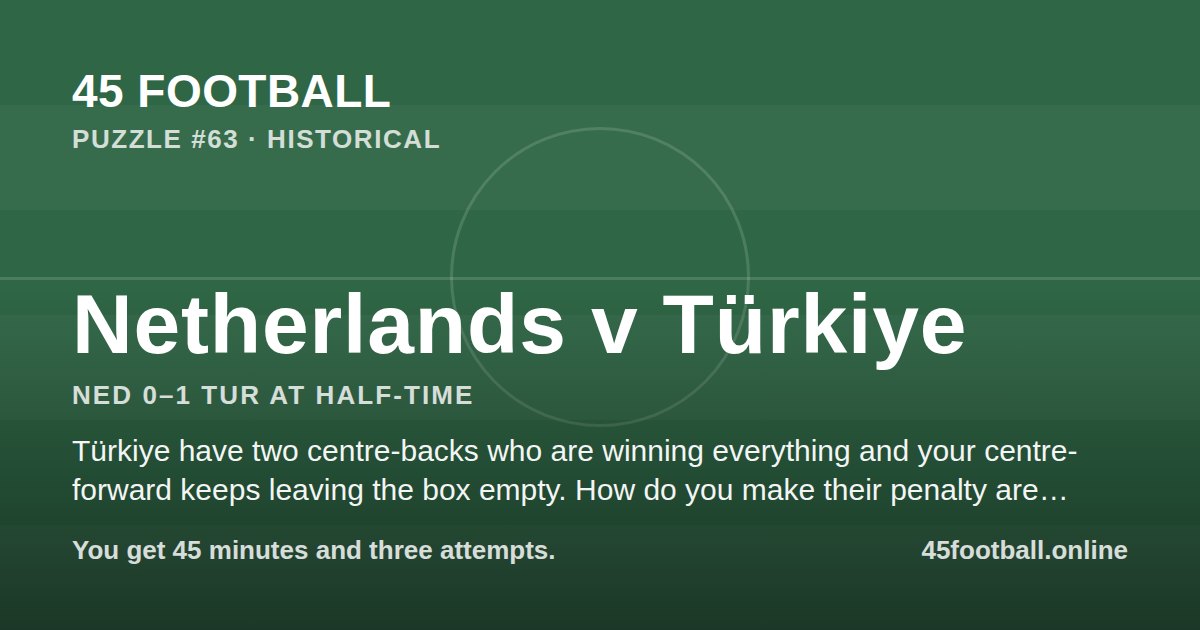 Netherlands v Türkiye, NED 0–1 TUR at half-time