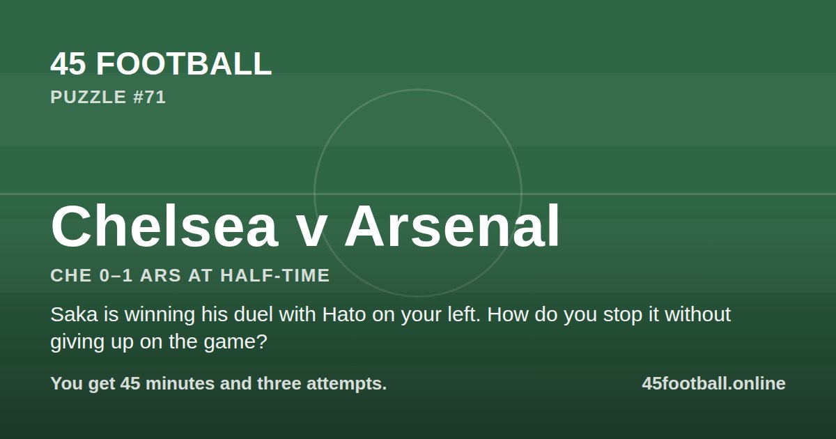 Chelsea v Arsenal, CHE 0–1 ARS at half-time