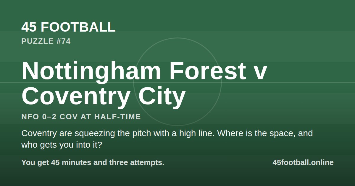 Nottingham Forest v Coventry City, NFO 0–2 COV at half-time