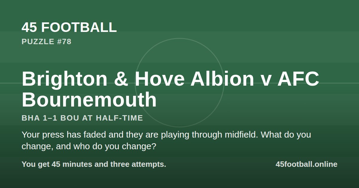 Brighton & Hove Albion v AFC Bournemouth, BHA 1–1 BOU at half-time