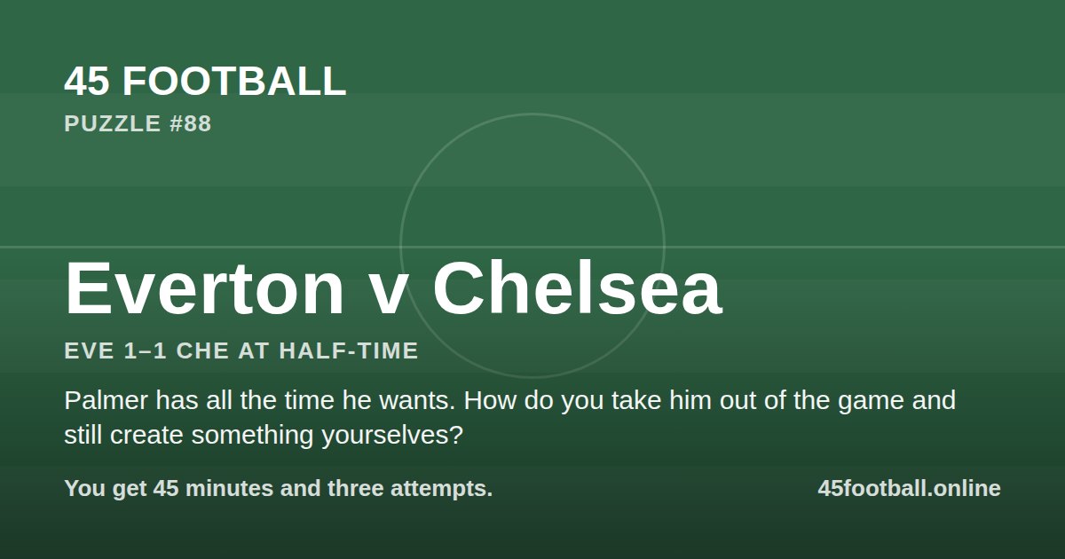 Everton v Chelsea, EVE 1–1 CHE at half-time