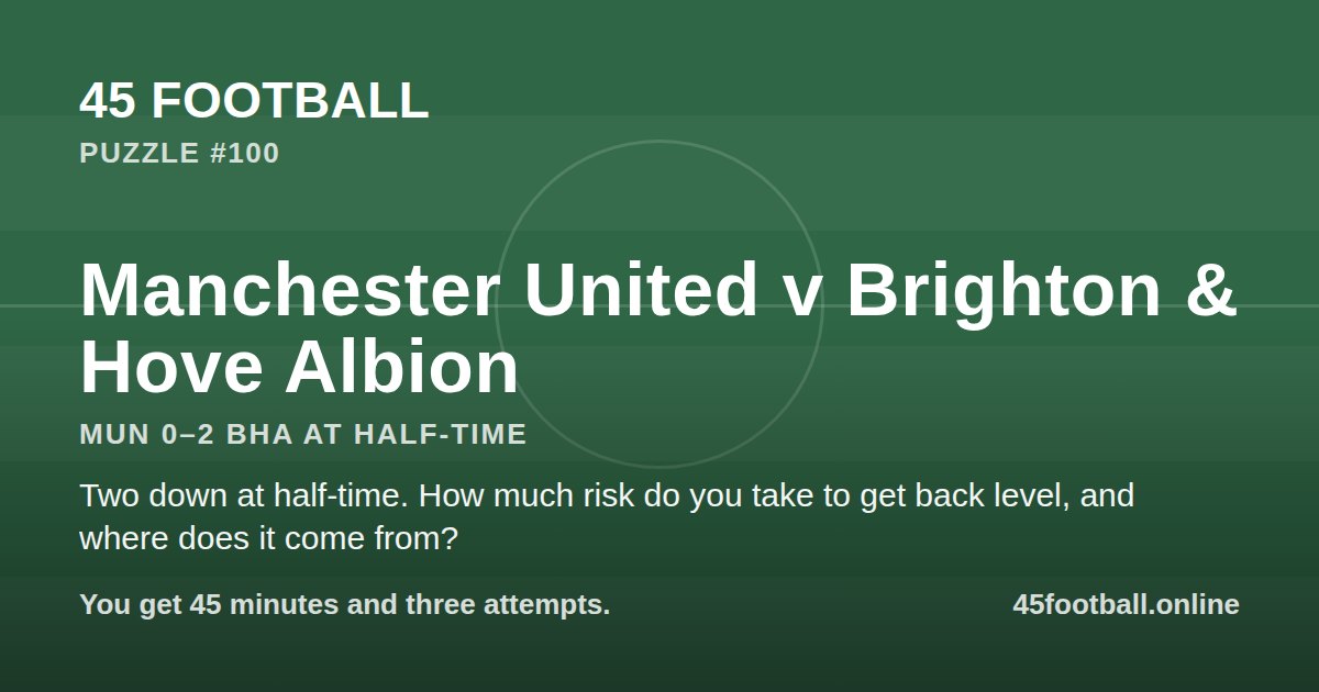 Manchester United v Brighton & Hove Albion, MUN 0–2 BHA at half-time