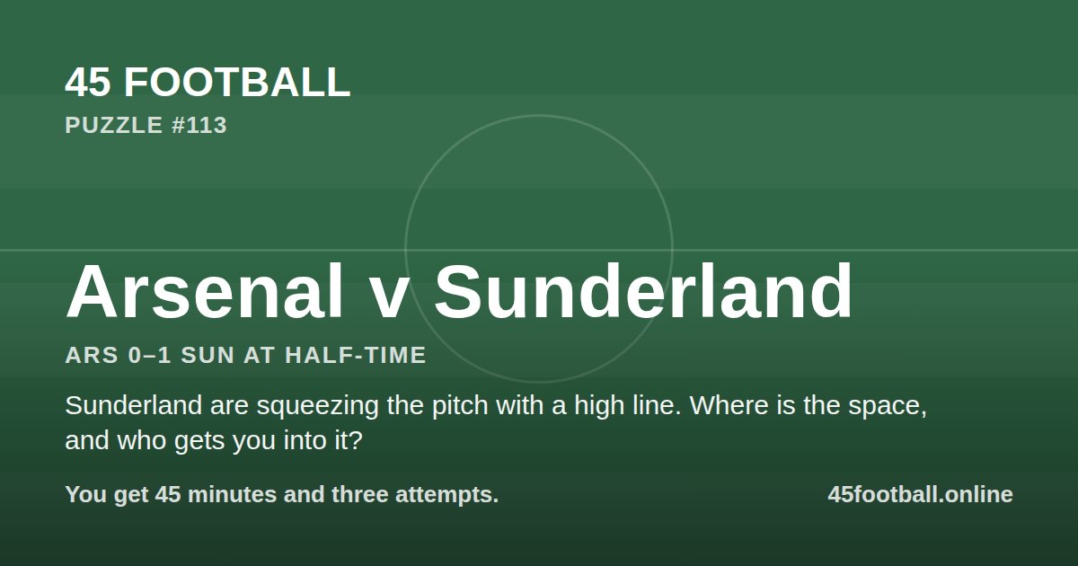 Arsenal v Sunderland, ARS 0–1 SUN at half-time