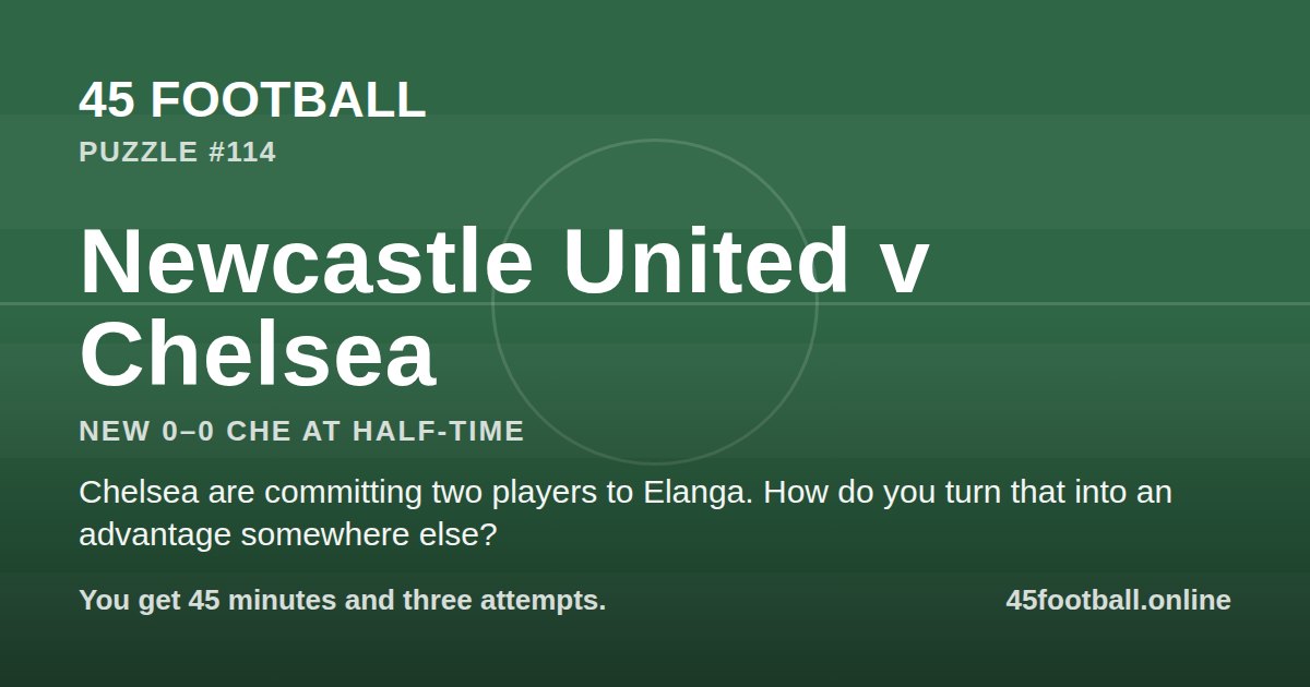 Newcastle United v Chelsea, NEW 0–0 CHE at half-time